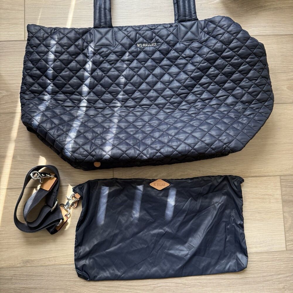 MZ Wallace Navy Metro Tote Deluxe with Strap - Large, Travel Tote - NWOT - Picture 9 of 12